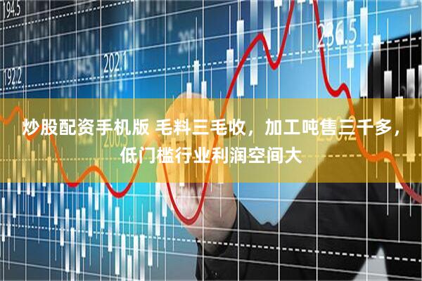 炒股配资手机版 毛料三毛收，加工吨售三千多，低门槛行业利润空间大