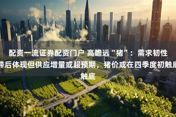 配资一流证券配资门户 高瞻远“猪”：需求韧性滞后体现但供应增量或超预期，猪价或在四季度初触底